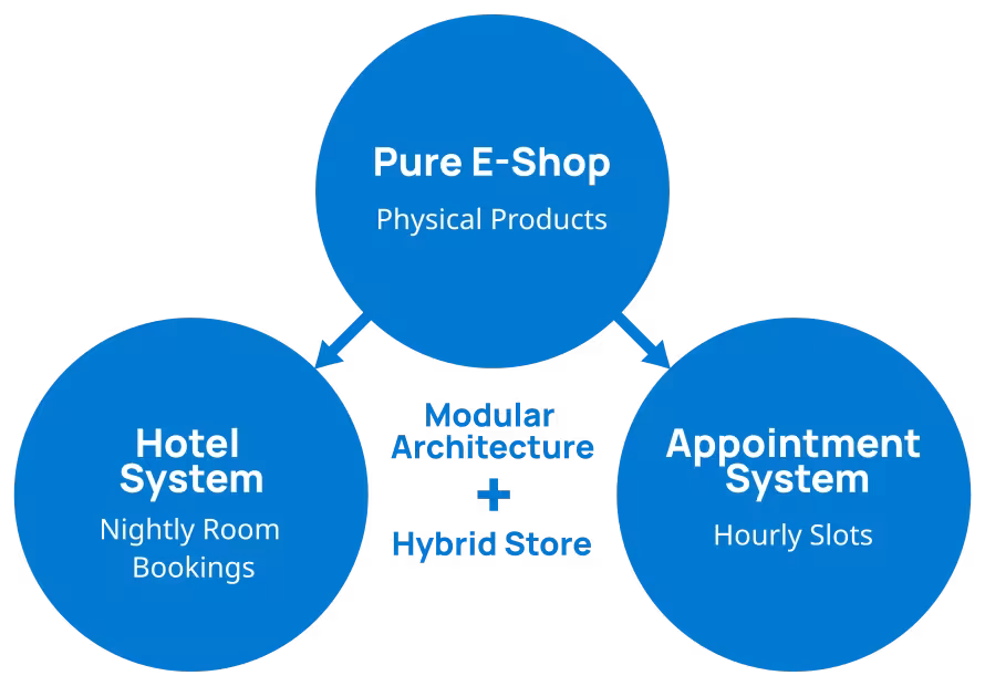 Modular + hybrid Commerce store architecture